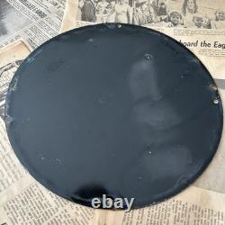 Vintage 1940 DX Lubricating Motor Fuel Dumbo 12 Inch Porcelain Enamel Sign