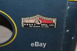 Vintage 1940's Abbey Gun Gallery Penny Arcade Game Metal Trade Stimulator Sign