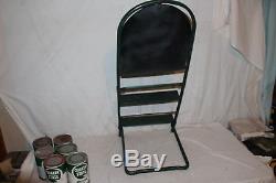 Vintage 1940's Quaker State Motor Oil Gas Station Display With6 Metal Cans Sign