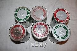 Vintage 1940's Quaker State Motor Oil Gas Station Display With6 Metal Cans Sign