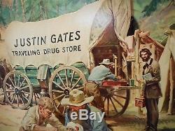 Vintage 1940's Traveling Drug Store Pharmacy Store Display Sign 40x 37 RARE