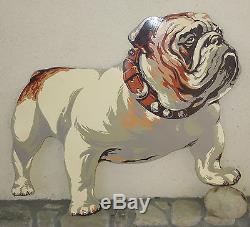 Vintage 1940s Automotive LARGE Bulldog Tin Sign