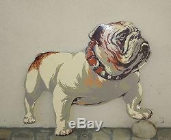 Vintage 1940s Automotive LARGE Bulldog Tin Sign
