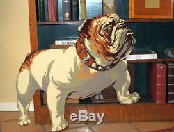 Vintage 1940s Automotive LARGE Bulldog Tin Sign