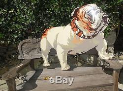 Vintage 1940s Automotive LARGE Bulldog Tin Sign