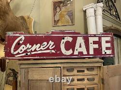 Vintage 1940s Barn Find Red & White Corner Cafe Neon Outdoor Business Sign