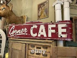 Vintage 1940s Barn Find Red & White Corner Cafe Neon Outdoor Business Sign