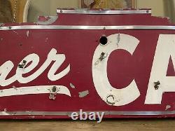 Vintage 1940s Barn Find Red & White Corner Cafe Neon Outdoor Business Sign