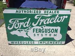 Vintage 1940s Large very rare Double sided Porcelain Ford Ferguson Dealer Sign