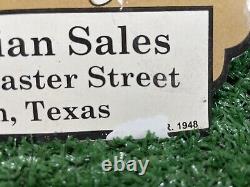 Vintage 1948 Indian Motorcycle Porcelain Sign Dealer Sales Gas Oil Service Wings