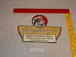 Vintage 1948 Indian Motorcycles Sales+ Service Porcelain Metal Gasoline Oil Sign