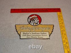 Vintage 1948 Indian Motorcycles Sales+ Service Porcelain Metal Gasoline Oil Sign