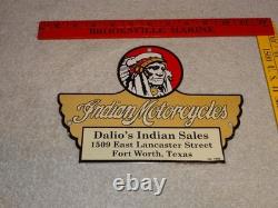 Vintage 1948 Indian Motorcycles Sales+ Service Porcelain Metal Gasoline Oil Sign