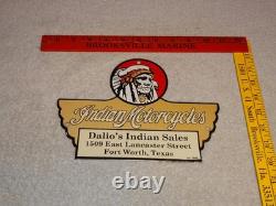 Vintage 1948 Indian Motorcycles Sales+ Service Porcelain Metal Gasoline Oil Sign