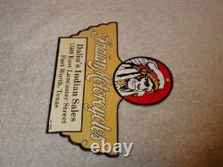 Vintage 1948 Indian Motorcycles Sales+ Service Porcelain Metal Gasoline Oil Sign