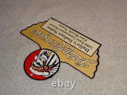 Vintage 1948 Indian Motorcycles Sales+ Service Porcelain Metal Gasoline Oil Sign