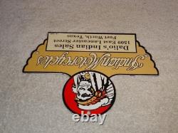 Vintage 1948 Indian Motorcycles Sales+ Service Porcelain Metal Gasoline Oil Sign