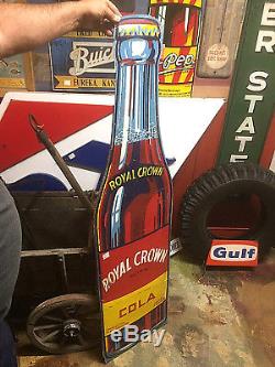 Vintage 1949 Early RC Royal Crown Tall Vertical Metal Soda Pop Bottle Sign 59x16
