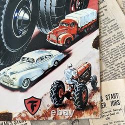 Vintage 1949 Firestone Tires 8x12 Inches Porcelain Enamel Sign