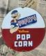 Vintage 1949 Popeye Brand Yellow Pop Corn 12 Inch Porcelain Enamel Sign