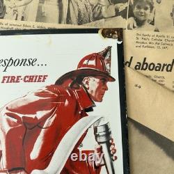 Vintage 1950 Texaco Fire Chief Gasoline Dealer 8x12 Inches Porcelain Enamel Sign