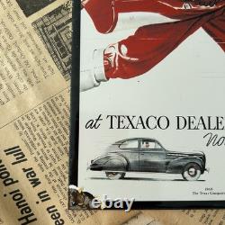 Vintage 1950 Texaco Fire Chief Gasoline Dealer 8x12 Inches Porcelain Enamel Sign