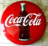 Vintage 1950's Porcelain 24 Coca-cola Button Sign Withbracket