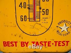 Vintage 1950's ROYAL CROWN COLA (Nehi Corp) Thermometer / Sign- Yellow Version
