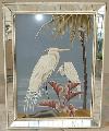 Vintage 1950's Retro Heron Egrets Picture By Turner Wall Mirror 25x20 Flamingo