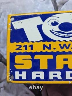 Vintage 1950's Toys Porcelain Sign Stahl's Hardware 10×5