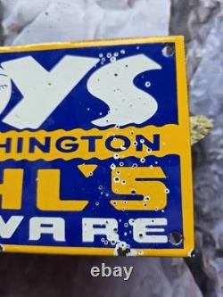 Vintage 1950's Toys Porcelain Sign Stahl's Hardware 10×5