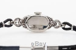 Vintage 1950s $4K Grant Signed 1ct VS G Diamond 18k White Gold Ladies Watch WNTY