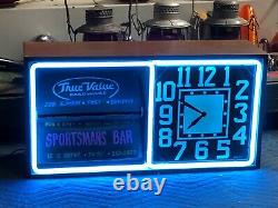 Vintage 1950s ACTION AD Electric NEON Rotating SIGN Advertising OLD CLOCK Works