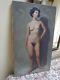 Vintage 1950s Brendon Berger Realistic Nude Woman Oil On Canvas Signed # 3 Of 4