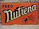 Vintage 1951 Embossed Nutrena Feed Sign Antique Old Farm Seed Nice Color 9076