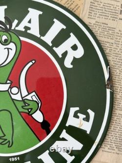 Vintage 1951 Sinclair Gasoline Dino Fuel Pump 12 Inch Porcelain Enamel Sign