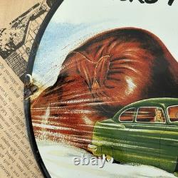 Vintage 1951 Texaco Packs Punch Oil Company 12 Inch Porcelain Enamel Sign