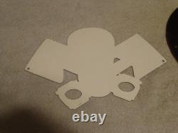 Vintage 1952 Sinclair Ethyl Gasoline Dino Porcelain Skull Cross Bones Metal Sign