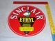 Vintage 1952 Sinclair Ethyl Gasoline + Dinosaur 11 3/4 Porcelain Metal Oil Sign