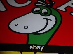 Vintage 1952 Sinclair Ethyl Gasoline + Dinosaur 11 3/4 Porcelain Metal Oil Sign