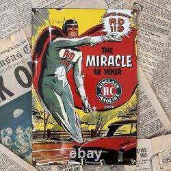 Vintage 1952 Sinclair Gasoline Antirust 8x12 Inches Porcelain Enamel Sign