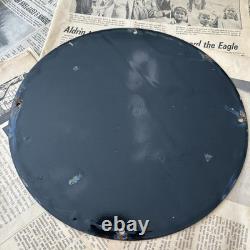 Vintage 1952 Texaco Gasoline Cheerleader 12 Inch Porcelain Enamel Sign