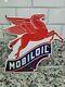 Vintage 1954 Mobil Porcelain Metal Sign Gas Station Mobiloil Pegasus Peggy