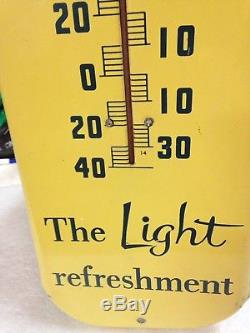 Vintage 1954 Pepsi Cola The Light Refreshment Thermometer Sign 27 Tall