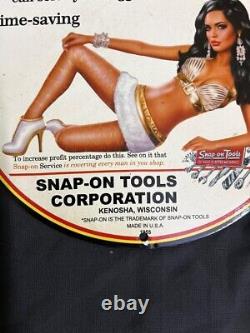 Vintage 1955 Snap on tools sign Corporation Porcelain Enamel Sign Pinup