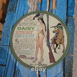 Vintage 1956 Daisy Bb Six Gun Porcelain Gas Oil 4.5 Sign