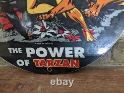 Vintage 1957 Signal Gasoline Porcelain Gas Station Pump Sign 12