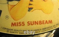 Vintage 1957 USA Sunbeam Bread Girl Art Advertising Thermometer Sign Pam Clock