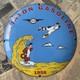 Vintage 1958 Esso Aviation Gasoline 12 Inch Convex Porcelain Enamel Sign