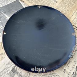 Vintage 1958 Esso Aviation Gasoline 12 Inch Convex Porcelain Enamel Sign